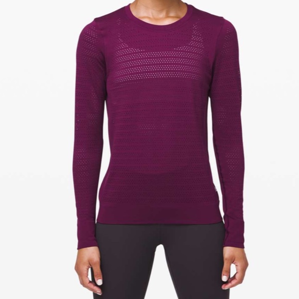 Lululemon breeze by long sleeve top in marvel, size 8